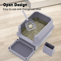 RIZZARI Stainless Steel Litter Box: High Sides for Kittens & Small - Gray - image 4