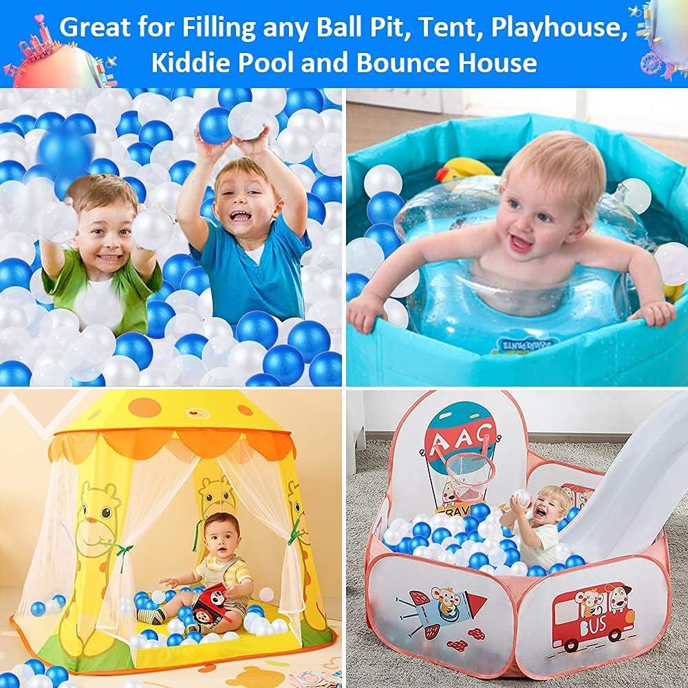 Ball Pit Balls for Kids, Plastic Refill 2.2 Inch Balls - Pear Blue - image 3