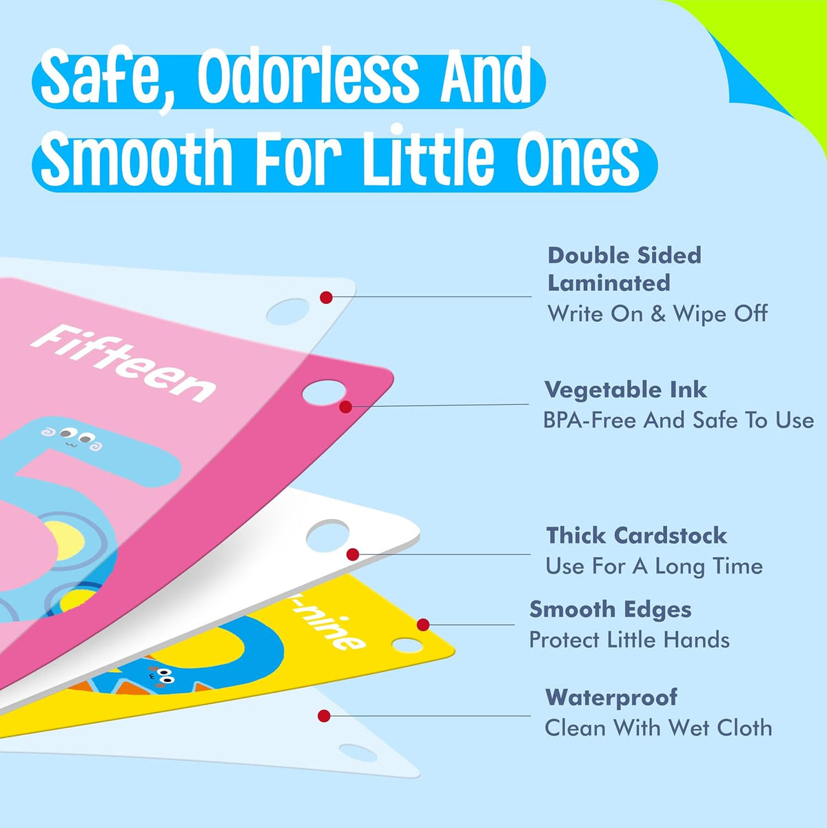 SpriteGru Spanish flashcards for toddlers with colorful cartoon images on rings - view 16