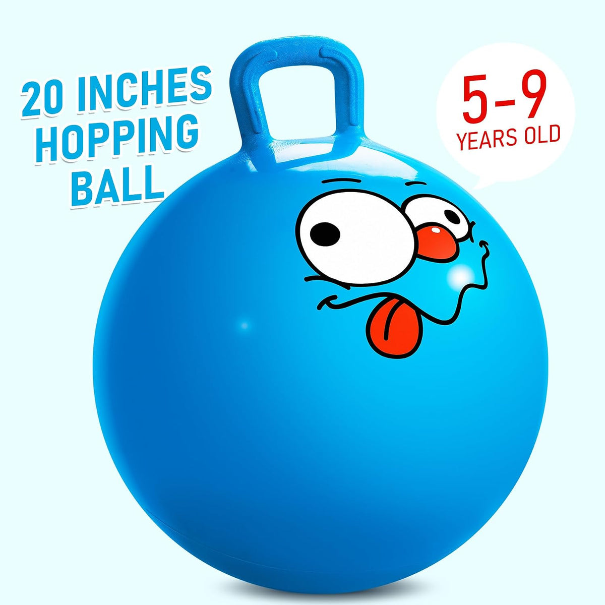 U&C Planet Hopper Ball, 18In Bouncy Ball with Handle for Kids Ages 3-6 – Fun for Kids & Family - 5-9 Years / Blue Ghostface - image 2