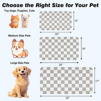 CooRug Checkered Dog Food Mat, Pet Feeding Mat 20" L x 12" W - Grey / 24"L x 16"W - image 2