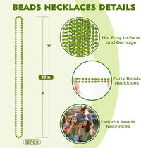 SHAOQINLIN 12 PCS Gold Bead Necklace - Light Green - image 2