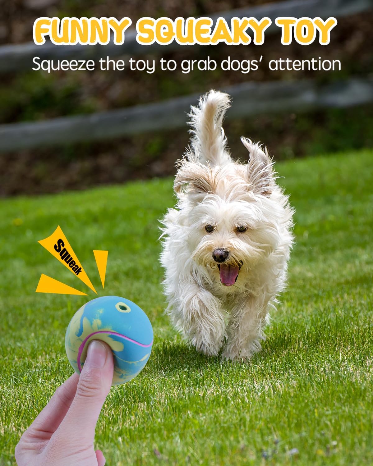 SCHITEC Dog Squeaky Toy Balls, Puppy Tennis Balls for Fetch Play - For Mini/Small Dogs / Tennis Ball - image 2