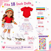 Kajaia 8 Pcs 18 Inch Doll Swimsuits Clothes and Accessories – Fun for Kids & Family - Colorful / Star - image 4