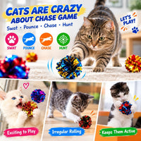Cat Crinkle Ball Toys, Interactive Cat Toys for Swatting - 20 Packs - image 4