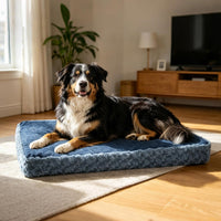 EMPSIGN Dog Bed Mat Crate Pad Mattress, Ultra Soft Pet Kennel - Navy/Grey / M(29"*18"*3") - image 4