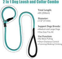 Strong Slip Rope Dog Training Leash - 1/2" x 6ft / Green - image 4