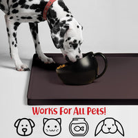DogBuddy Dog Food Mat, Waterproof Silicone Pet Bowl Mats with Raised Edge – Essentials for Dogs - 28"L x 18"W / Coffee - image 3