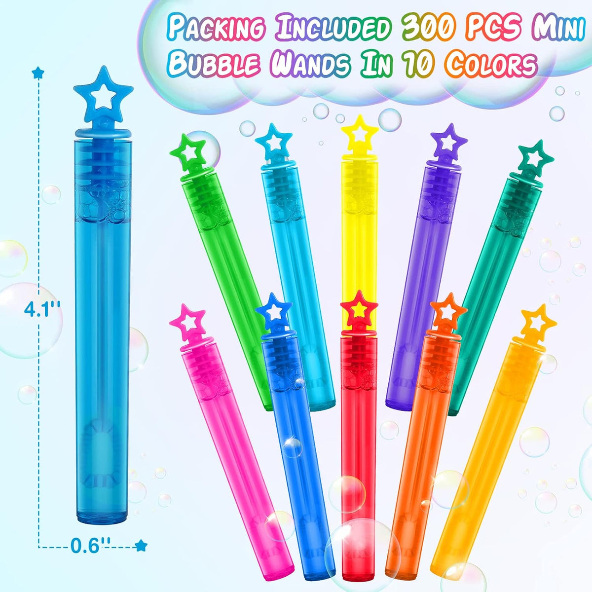 200 Pcs Mini Bubble Wands in 10 Colors - 200 - image 2