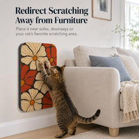Cat Wall Scratcher, Art Cat Scratching Board for Indoor Cats – Essentials for Cats - Retro Daisy - image 3