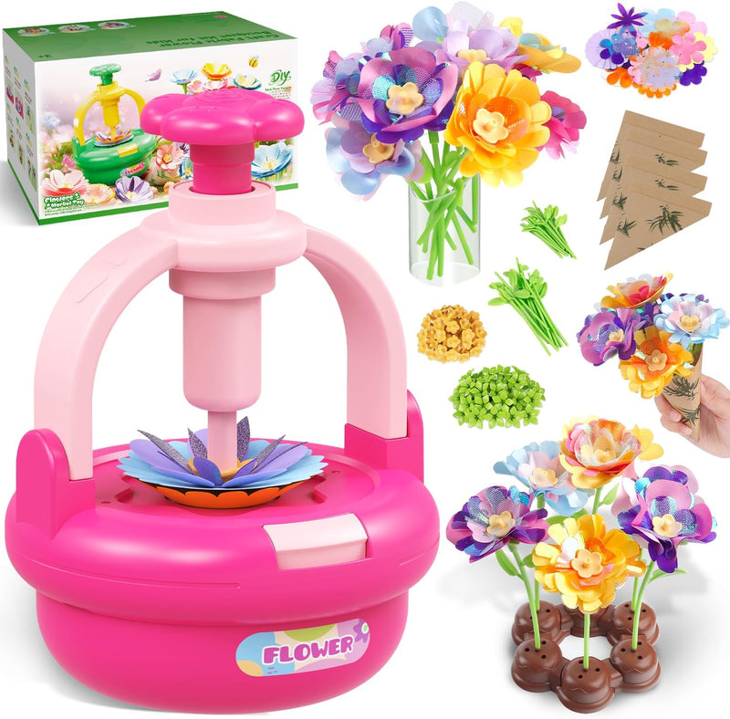 TingingYuli Flower Press Kit for Kids, DIY Flower Bouquet Maker - Rose