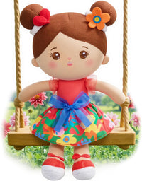 OUOZZZ Soft Baby Doll 12.6" Yellow Bee Dress Snuggle Buddy Doll – Fun for Kids & Family - B-abby Floral