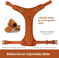 Sunraymascota No Pull Dog Harness for Medium Sized Dogs Puppy Vest - Carmel Brown / XS(Neck:11.8-16.5", Chest:14.2-19.7") - image 2