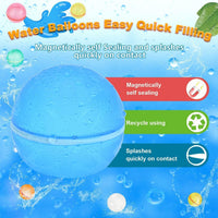 Reusable Water Balloons 6 Pcs with Mesh Bag - Classic Color / 12 Pcs - image 2