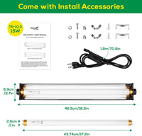 T5 UVB Reptile Light Fixture HO UVB Bulb Lighting Combo Kit - T8-18Inch - image 2