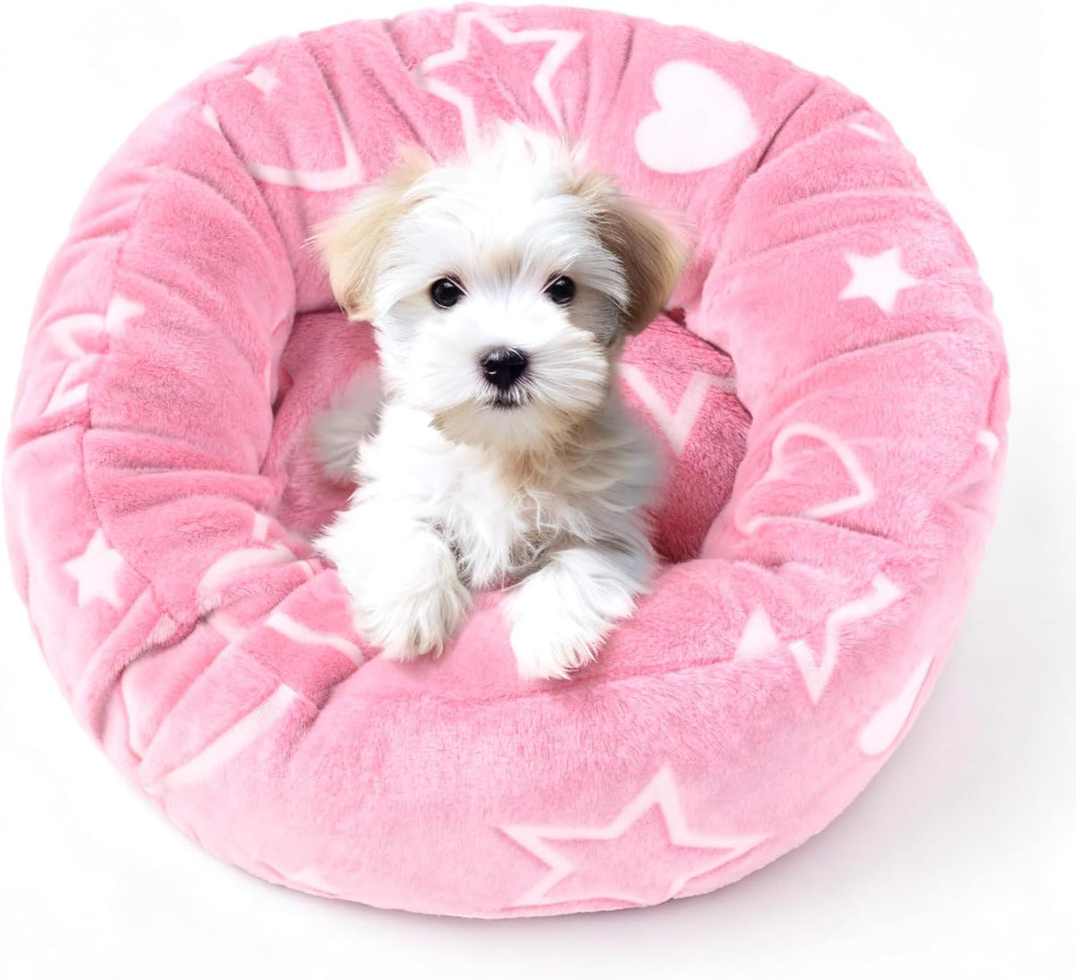 Round Dog Bed Cover Washable Elastic Edged 30×9.8 Inch – Essentials for Dogs - 30*30*9.8 Inch / Pink - image 2