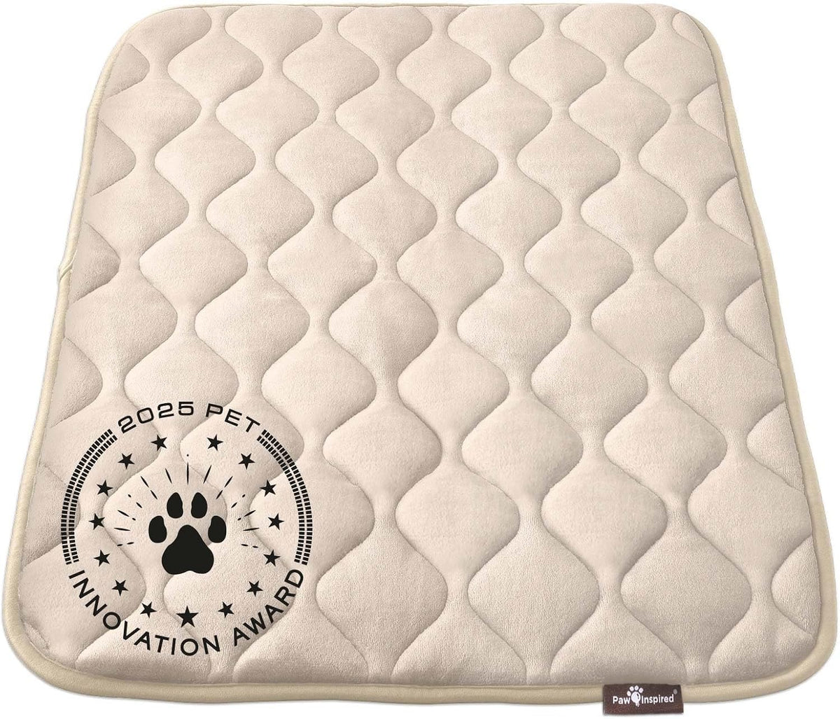 Paw Inspired Washable Padded Crate Mats for Dogs - 36 Inch / Tan