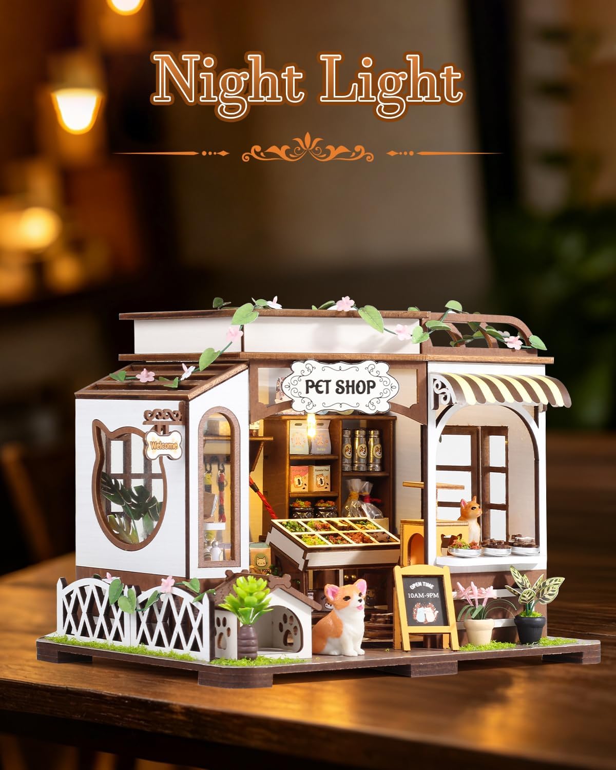 DIY Miniature House Kit, Pet Shop Book Nook Kit with LED Light - Pet Shop - image 2