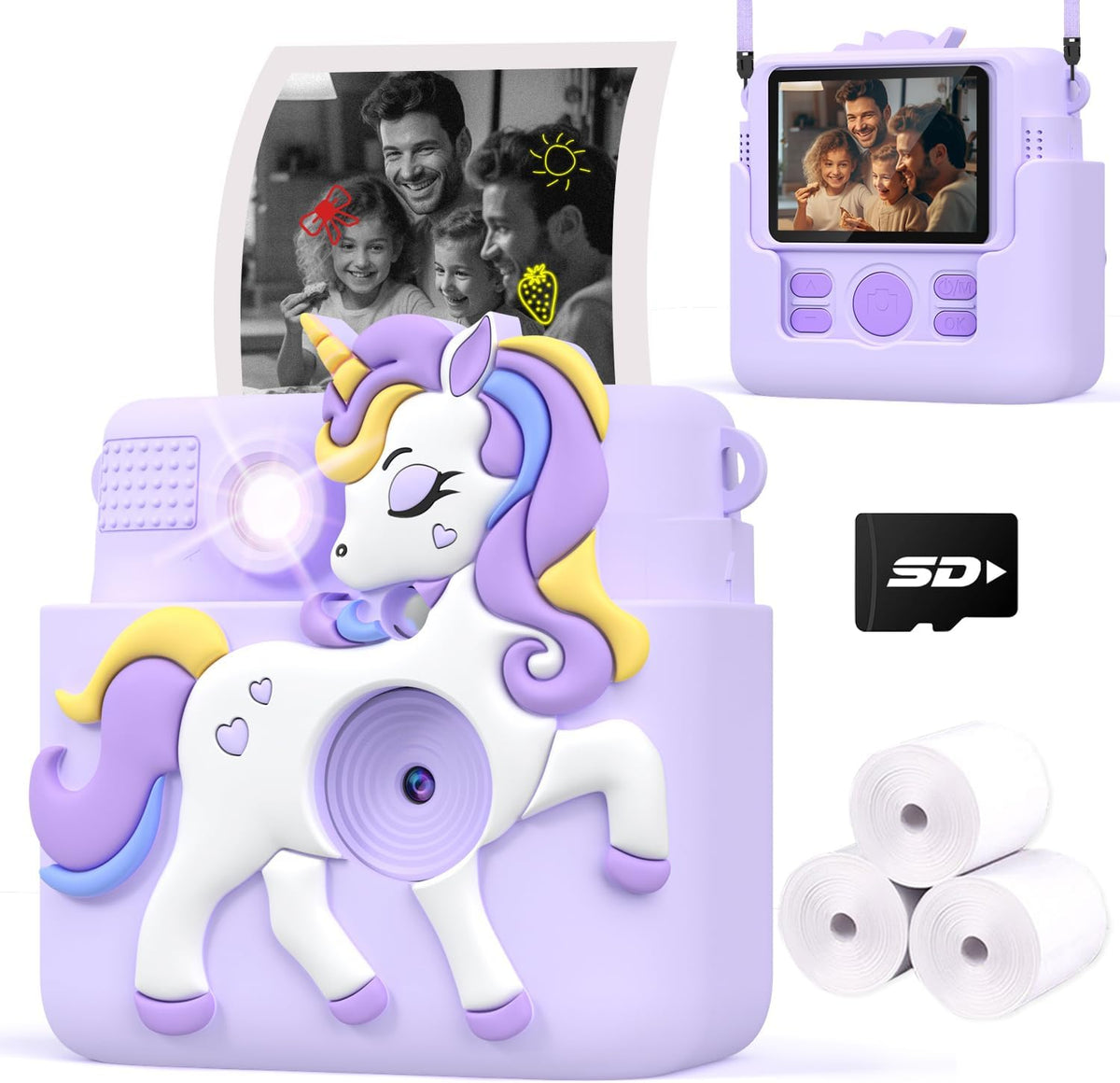 Kids Camera Instant Print - Purple