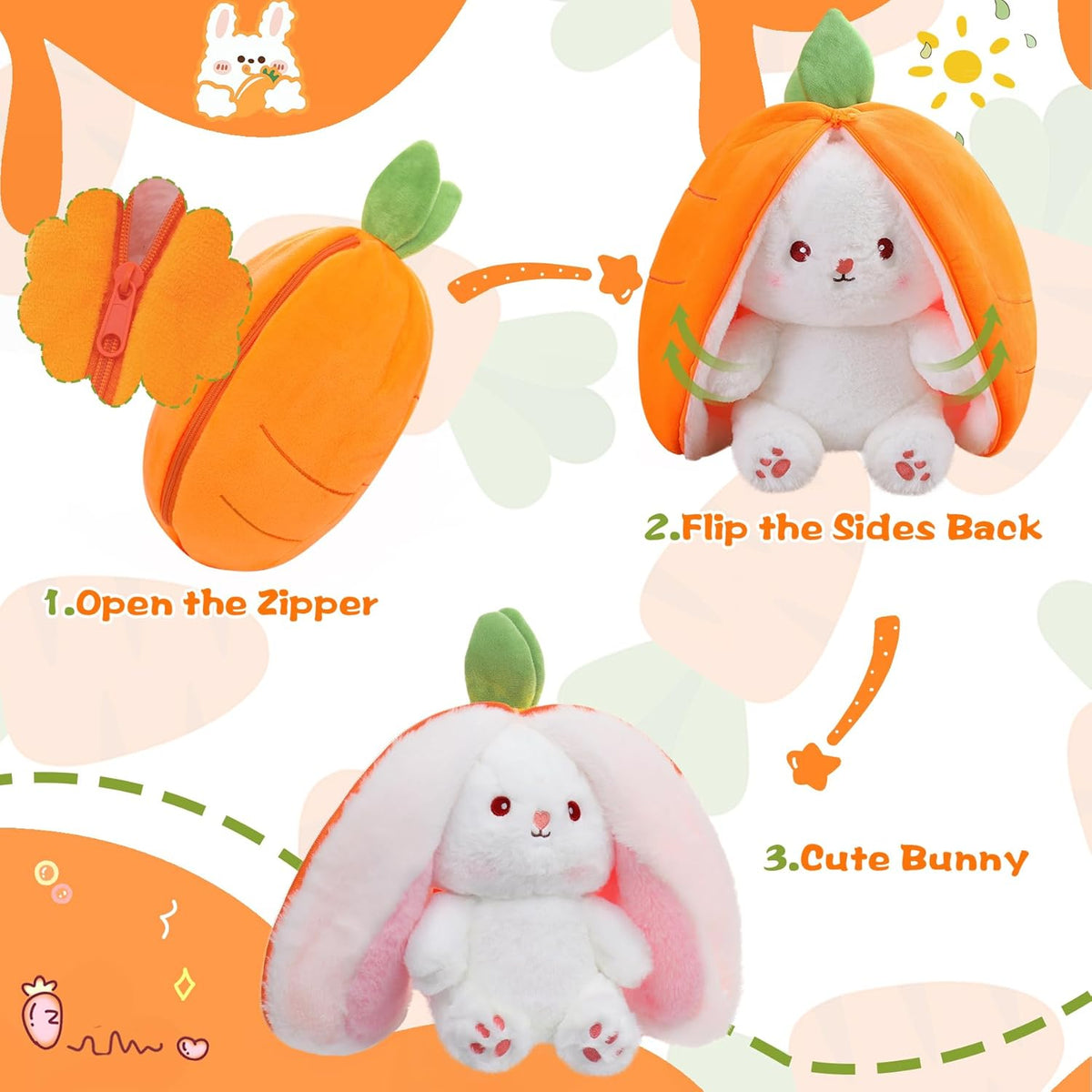 MIAODAM 11 inch reversible Halloween bat plush in purple - view 22