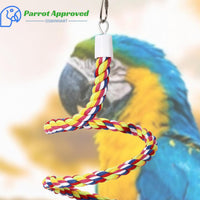 94.4inch Length Colorful Cotton Bendable Rope Perch Swing Bird Chew - 63'x2pcs - image 4