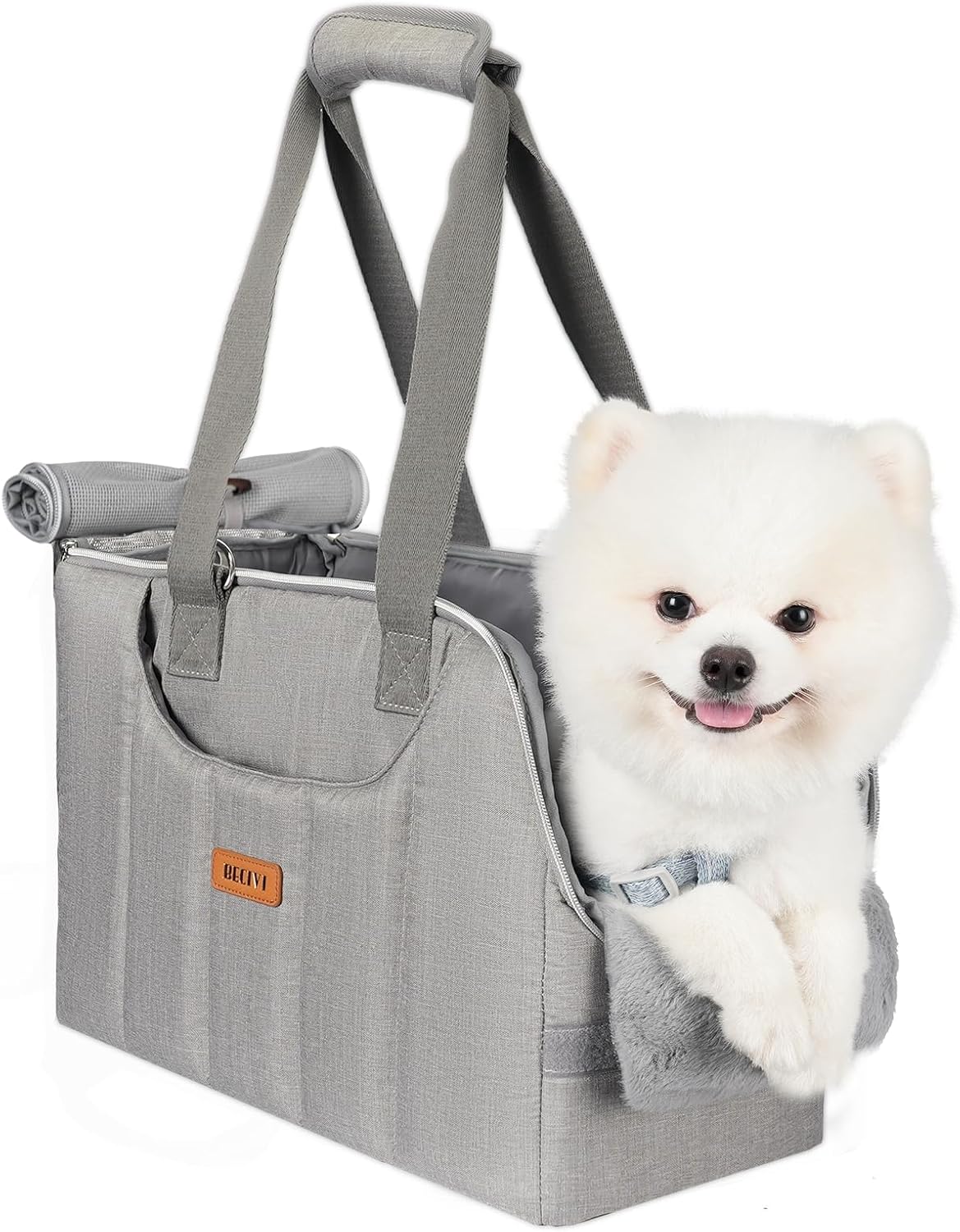 Dog Purse Carrier for Small Dogs Cats Rabbits Up to 12lbs - Grey