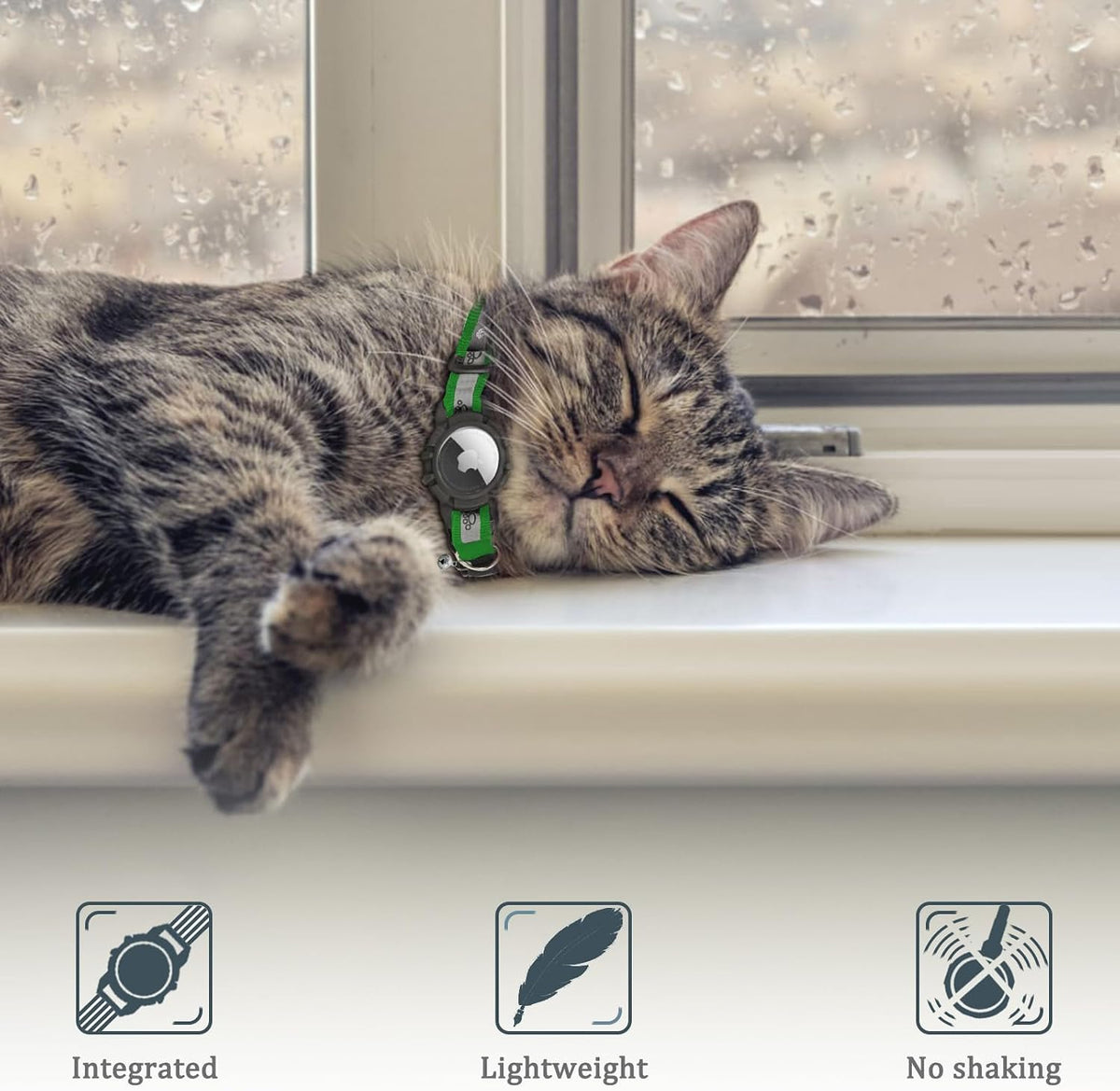 Reflective AirTag Cat Collar - Emerald / S(9"-13") - image 4