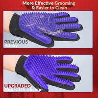 Pet Hair Removal Glove with 255 Silicone Tips for Dogs & Cats - Purple - image 2
