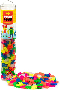 PLUS 240 Piece Glow in the Dark Mix, Mini Waffle Blocks - Neon Mix Play Tube - image 4