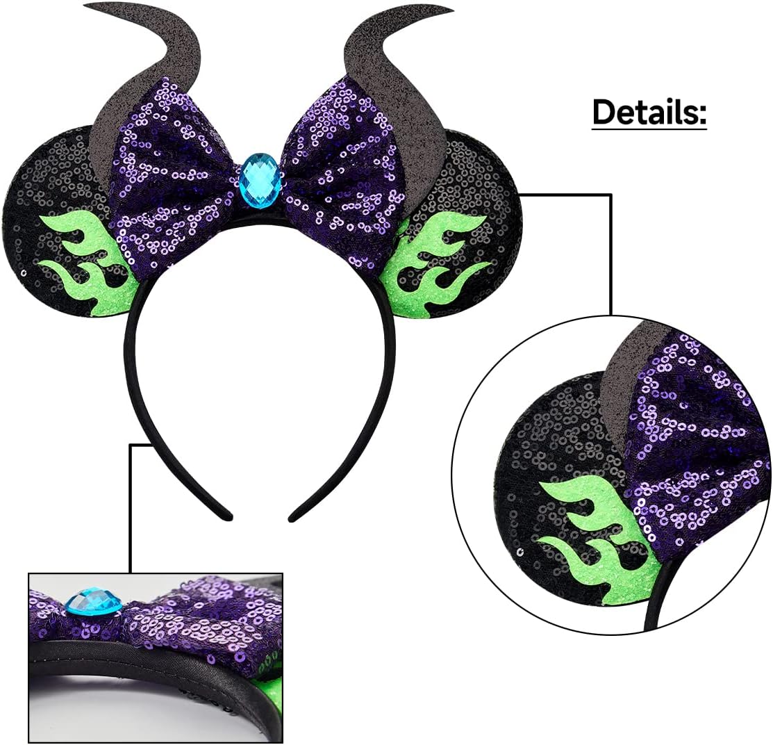 RAZKO Mouse Ears Headband - Flaming Maleficent - image 4