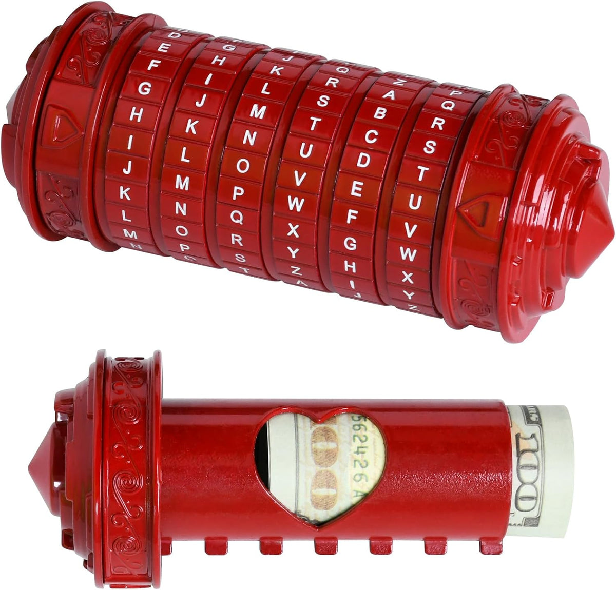Cryptex Da Vinci Code Mini Cryptex Lock Puzzle Boxes with Hidden - Red