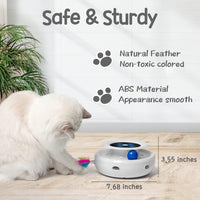 ORSDA 2in1 Interactive Toys for Indoor Cats, Timer Auto On/Off - Lvory White - image 3