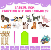 Labeol Diamond Art Kits for kids 5D Diamond Creat Your Own GEM - Cat - image 2