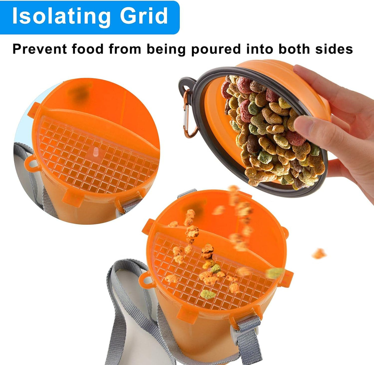Dog Travel Water Bottle Collapsible Bowls - Orange - image 4