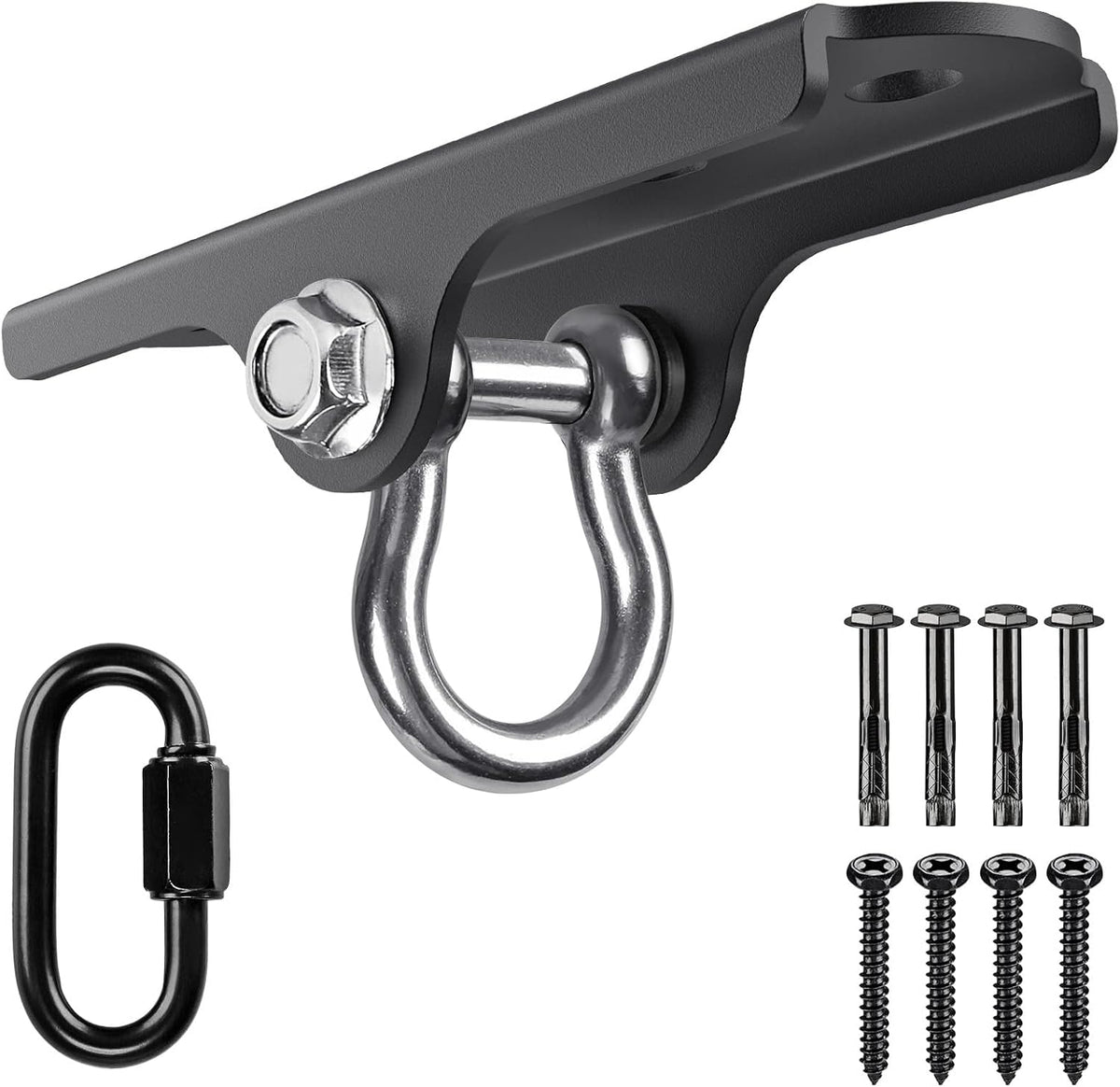 2Pack Heavy Duty Swing Hanger 180° Ceiling Swing Mount 2000 LBS - 180° D-ring Swing Hanger ( 1 Pack ) - Black Base