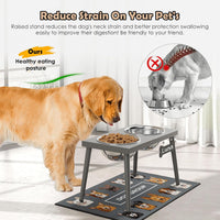 Metal Raised Dog Bowl Stand for Large and Medium Dogs - Height-10inch / Gray-L - image 2