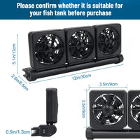Aquarium Fan 2 3 4 Heads, Aquarium Chillers Cooling Fan Adjustable Fish Tank Cooling Fan with 2 - 3 head - image 2