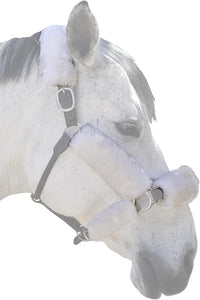 ECP Equine Comfort Products Merino Sheepskin Halter Fleece Set for Horses, 100% Natural Wool, Chafe Protection, Breathable Relief & Cushioned Comfort, Machine Washable, 6-Piece Set