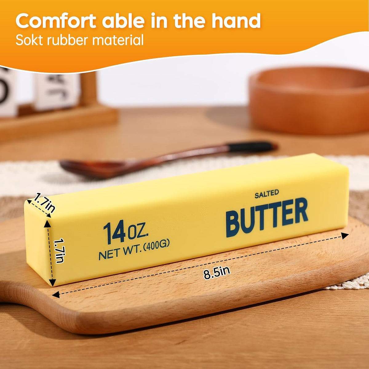 Big Butter Squishy, Giant Squishies Butter 14 OZ - Big-yllow Butter 1pack - image 2