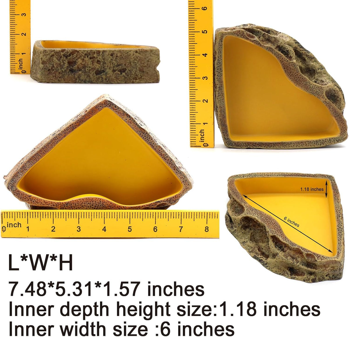 Reptile Feeder Resin Bowl Amphibian Reptile Bowl for Lizard Gecko - image 2