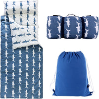 Toddler Nap Mat with Removable Pillow & Soft Blanket - Shark