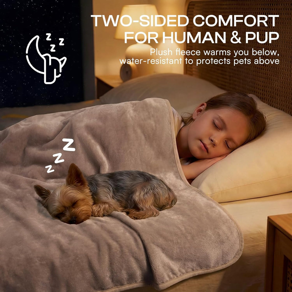 Luciphia Waterproof Pet Blanket - S (40" x28") / Khaki+white - image 3
