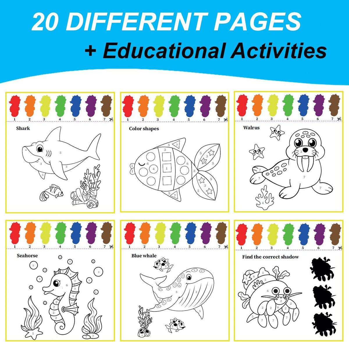 ALNETI Paint with Water Coloring Books for Toddlers - OCEAN LIFE / Art Paper - image 2