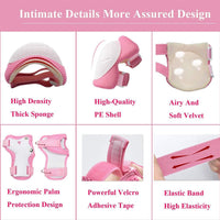 Lamsion Adjustable Kids Bike Helmet with Knee Elbow Wrist Pads - Pink - image 3