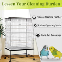 Bird Cage Seed Catcher, Large Bird Cage Cover - White - image 4