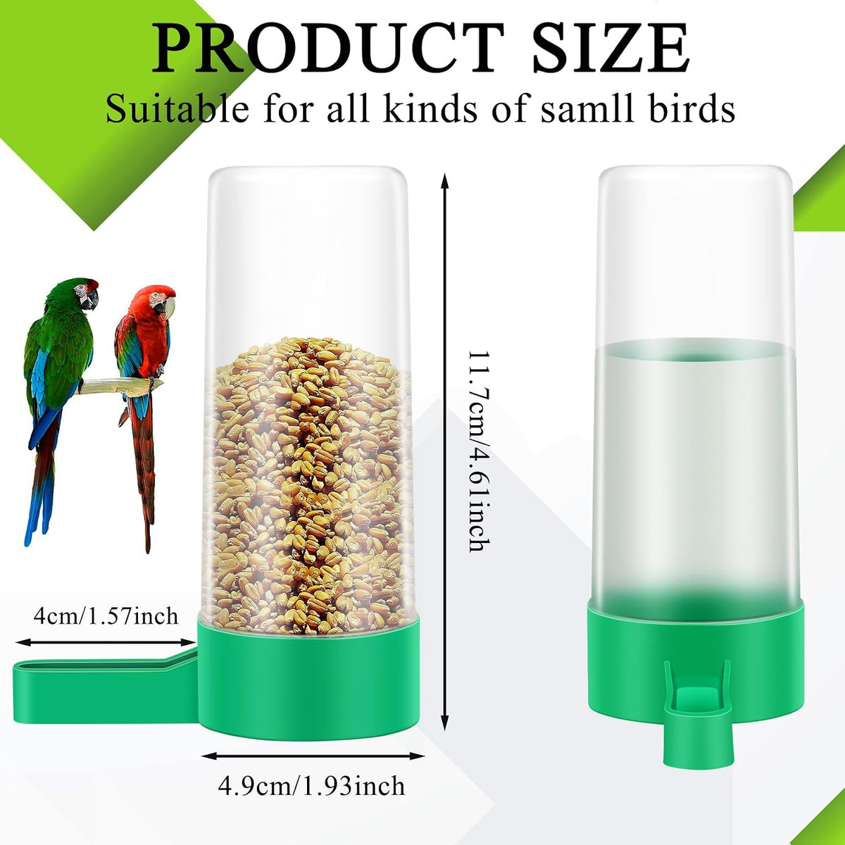 Lamoutor 4Pcs Bird Water Feeder Plastic Drinker Feeder Water Clip - image 2