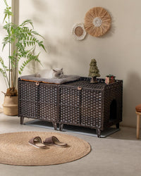 Cat Litter Box Enclosure Hidden Litter Box Furniture - Extra Large / Brown - image 2