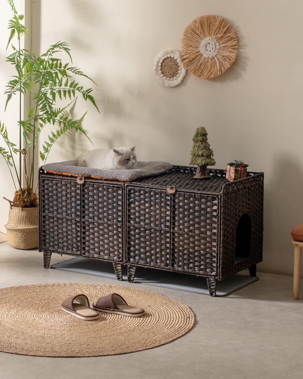 Cat Litter Box Enclosure Hidden Litter Box Furniture - Extra Large / Brown - image 2