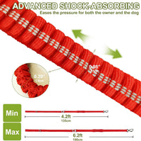 Dog Leash Heavy Duty, Bungee Leash Reflective Car Seat Belt for Dogs Brown – Essentials for Dogs - Red - image 4