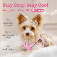 rabbitgoo Step-in Small Dog Harness - Light Pink & Gray / S(chest:15.1"-16.5") - image 3